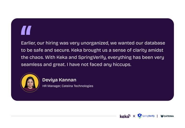 Cateina X SpringVerify Case Study- Deviya Kanan
